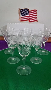 WINE GLASSES 6 SIDER LONG STEM 6 OZ. WINE GLASS SET OF 6 MINT - Picture 1 of 7