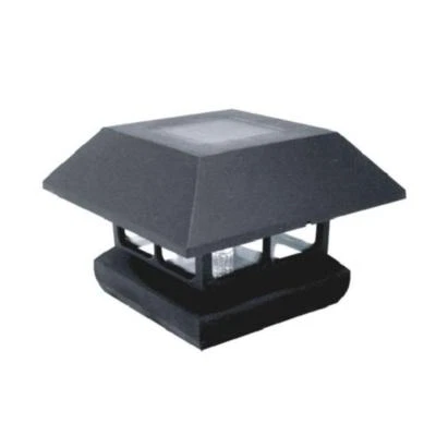1 PACK - 4 in. x 4 in. Black Solar-Powered Post Cap Light for Deck or Fence  - Image 1 of 4