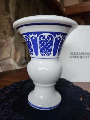 Alexandra De Markoff porcelain vase.  6-1/2” Tall  5” OD  4-1/8 Inch  - Image 1 of 4