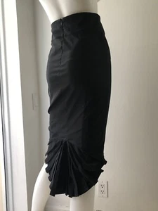 Marciano Women's Ruffle Hem Above Knee Skirt Pencil High Rise Black Size 4  - Picture 1 of 10