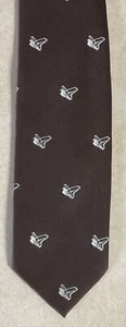 Vintage Brown Traditional Neck Tie With NASA Space Shuttle-60 Inch by The Client - Picture 1 of 9