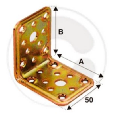 piastra giunzione angolare acciaio per pannelli grigliati in legno mm 50x60x60 - Immagine 1 di 2