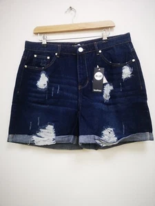 Boohoo Plus Turn Up Denim Short - Picture 1 of 3