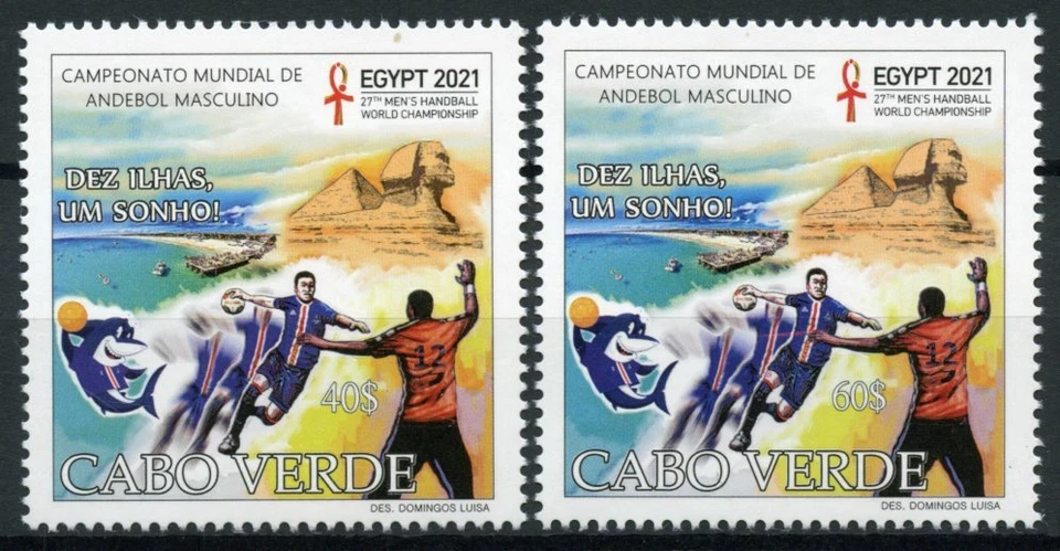 Cape Verde 2021 MNH Sports Stamps World Handball Championship Egypt 2021 2v Set - Image 1 of 1