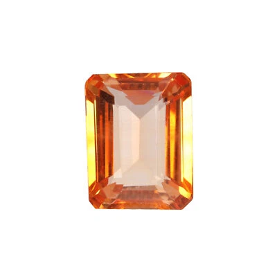 11.00 Ct  Lab Created - Brazil Orange Color Morganite Emerald Cut Gemstone - Image 1 of 4