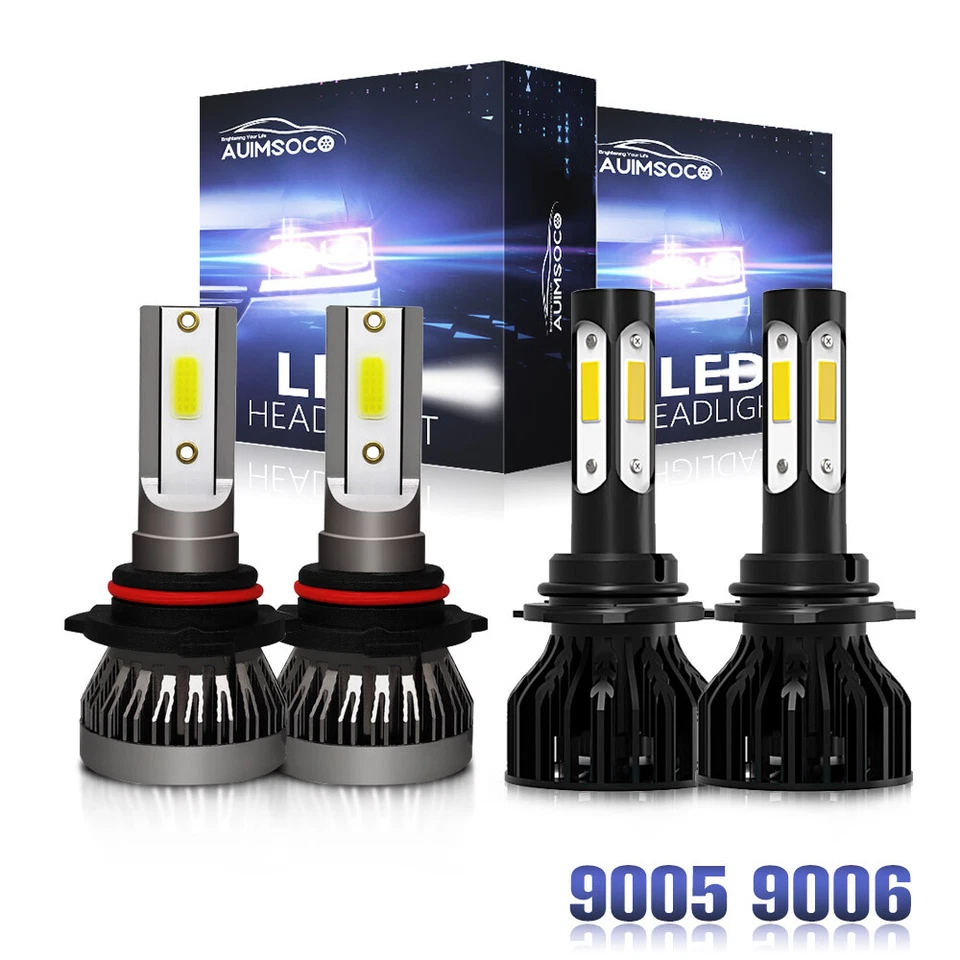 For Honda Civic 1988 1989-1991 LED Headlight High Low Beam Bulb 4Pc 6000K Combo - Image 1 of 4