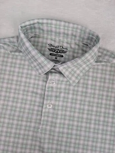 Polo de golf de rendimiento recto para hombre gris medio a cuadros - Imagen 1 de 9