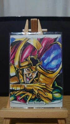 Marvel Masterpieces 2016 Loki Sketch Card By Ken Racho 1/1 - Image 1 of 2