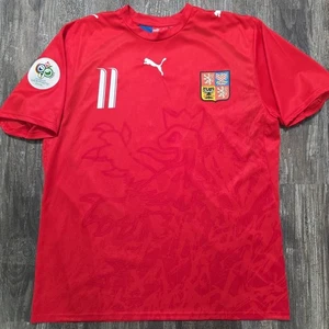 2006 Puma Czech Republic Away Soccer Jersey Pavel Nedvěd Men L World Cup Juve - Picture 1 of 9