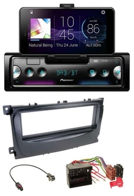 Pioneer USB MP3 Bluetooth DAB Autoradio für Ford Focus C-Max Galaxy ab 2007 schw - Bild 1 von 4