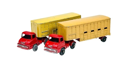 Matchbox Lesney Major Pack No. 7 Varied GPW BPW Thames Jennings Cattle Trucks - Image 1 of 4