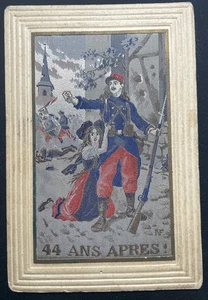 VINTAGE FRANZÖSISCHE SCHLACHTSZENE POSTKARTE BELIEBT WWI SOLDAT SOUVENIR P25 - Bild 1 von 2