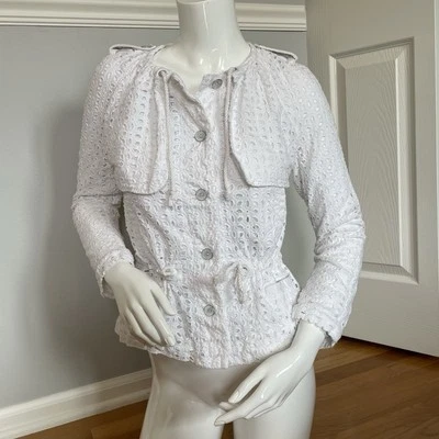 Chaqueta Camisa Cartonnier Anthropologie Blanca con Cordones XS Foto 1 de 4