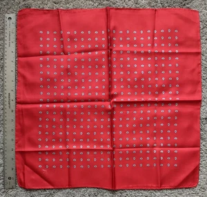 NEW 18" ITALIAN 100% SILK MENs JACKET POCKET SQUARE HANDKERCHIEF RED PAISLEY - Picture 1 of 2
