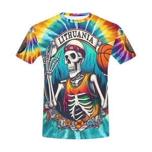 All Over Print t shirt. Grateful Dead Lithuania Basketball - Picture 1 of 4