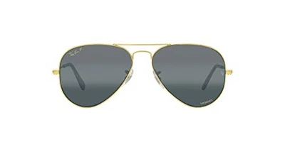 Lunettes de soleil Ray-Ban RB3025 Legend or/cristal bleu foncé dégradé polari... - Photo 1/4
