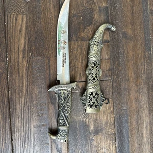 Custers Last Stand Fixed Blade Knife Dagger Stainless Steel Blade & Brass Sheath - Bild 1 von 10