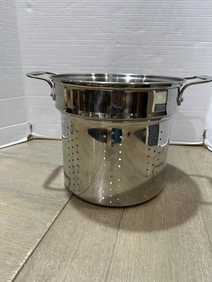All Clad Pasta Strainer Insert Colander Stainless Steel 9.”H X 10.5” W - Image 1 of 4