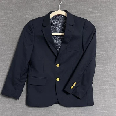 Blazer Vineyard Vines Niños 8 Azul Marino Lana Dorado Chaqueta Preppy Fiesta Boda Foto 1 de 4