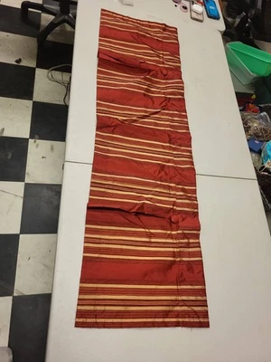 Waverly Home Table Runner 70" Long Red Gold Striped Turkey Polyester Cotton - Image 1 of 4