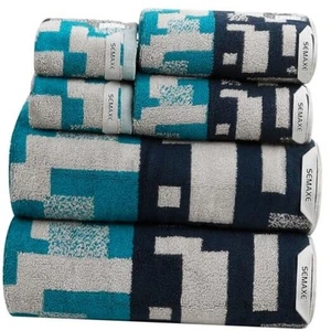 6-Piece Colorful Bathroom Towel Set - 100% Cotton, 2 Bath Towels, 2 Hand - Picture 1 of 7