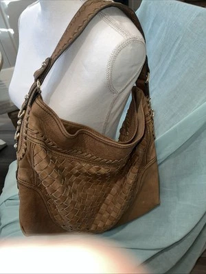Steve Madden Bolso de Hombro de Cuero Tejido Cartera Bolso de Mano Marrón ¡LIMPIO! Foto 1 de 4