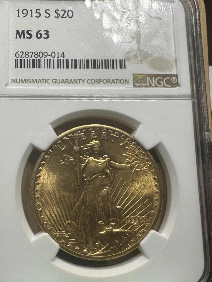 1915-S G$20 Saint-Gaudens Gold Double Eagle - NGC MS 63 Better Date - Image 1 of 4
