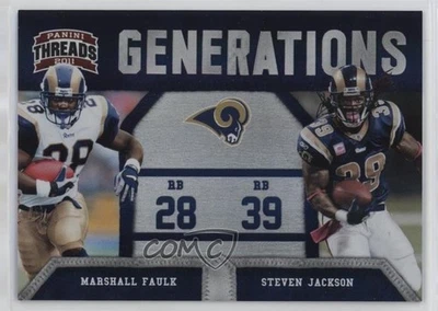2011 Threads Generations Century Proof /100 Steven Jackson Marshall Faulk #3 HOF - Image 1 of 2