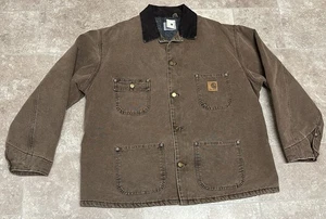 Vintage Carhartt C02CHT Brown Chore Barn Coat Blanket Lined Jacket Men's XL - Picture 1 of 8
