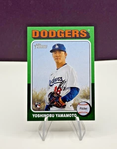 2024 Topps Heritage High Number Yoshinobu Yamamoto Rookie Green Border RC - Bild 1 von 3