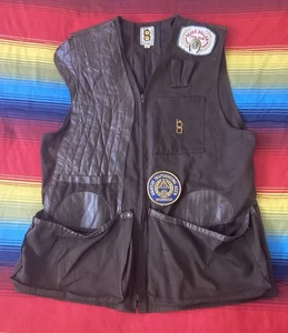 Vtg Bob Allen Mesh Shooting Vest with Leather - Made in USA Men's Large - Picture 1 of 8
