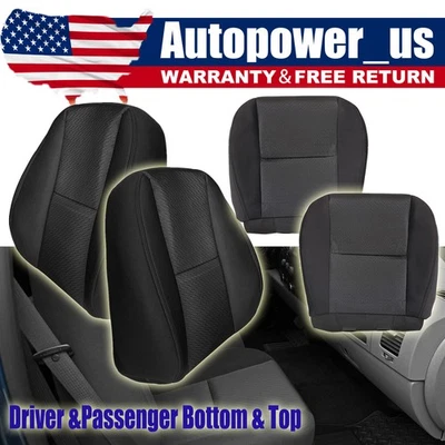 For 2007 2008-2014 GMC Sierra 1500 2500 Front Both Side Cloth Seat Cover Black Foto 1 de 4
