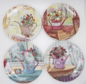 "Vier Jahreszeiten des Lichts" Gartenarbeit Sammler Teller von Kathy O'Malley 4er Set - Bild 1 von 11