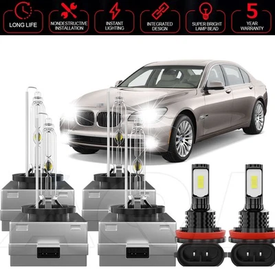 HID Headlight Super Bright White For BMW 740i 2011-2012 Hi/Low Beam Fog Lights - Image 1 of 4