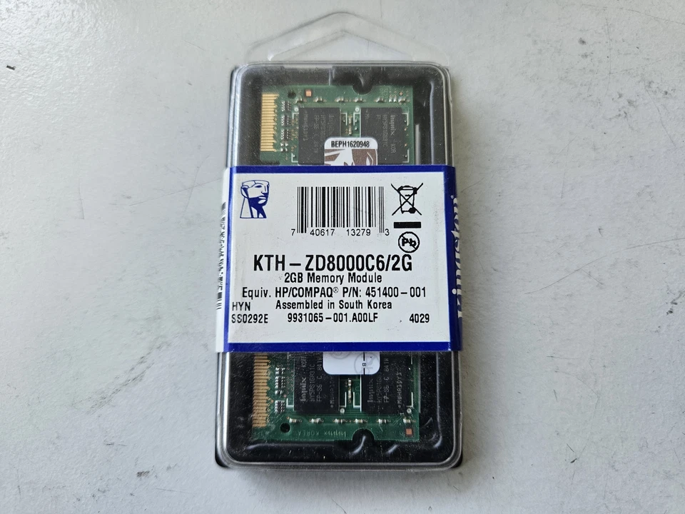 Kingston 2GB DDR2-800MHz PC2-6400 CL6 200-Pin SoDimm ( KTH-ZD8000C6/2G ) NEW - Image 1 of 1