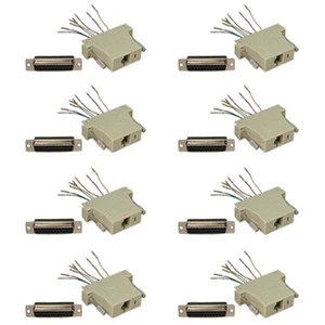 8 Pcs DB25 25Pin Female to RJ45 Female Network Adapter Connector Converter Ivory - Picture 1 of 1