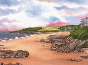 Osborne Hotel Langland Bay, Gower, Swansea - Greetings Card - Tony Paultyn