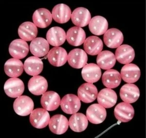 6/8/10/12/14 mm rosa mexikanischer Opal Katzenauge Stein Rund Edelstein Lose Perlen 15 Zoll - Bild 1 von 12