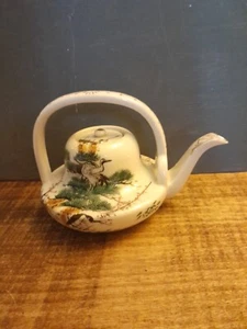 Vintage Japan Tea Pot Handpainted, Crane Taking Flight (Happiness Symbol ) - Picture 1 of 16