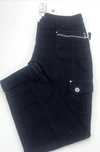NWT White House Black Market ~ WHBM ~ Black Cropped Pants Leg Size 0 Capris - Picture 1 of 6
