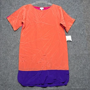 Donna Morgan Dress Womens 6 Orange Pink Silk Shift Light Soft Beachy Travel Fun - Picture 1 of 15
