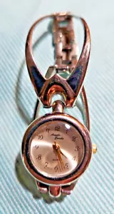 Angelo Cando Womens Watch Silver Toned Round Face Buckle Band New Battery - Picture 1 of 6