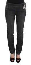 ERMANNO SCERVINO Pants Jeans Gray Cotton Slim Fit Denim s. IT46/US12/XL RRP $560
