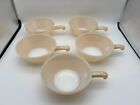 5 Anchor Hocking Fire King Peach Lustre Beehive Handled Soup Bowls Euc