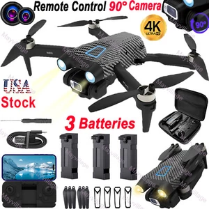 2024 New RC Drone With 4K HD Dual Camera FPV WIFI Foldable Quadcopter +3 Battery - Picture 1 of 17