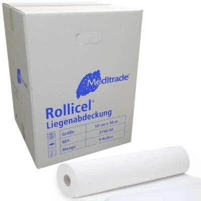 Ärztekrepp Liegen-rollen 59cm x 50m ohne Beschichtung 9 Rollen Rollicel