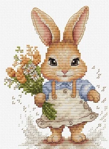 Luca-S Cross Stitch Kit - The Happy Bunny B1410 - Picture 1 of 6