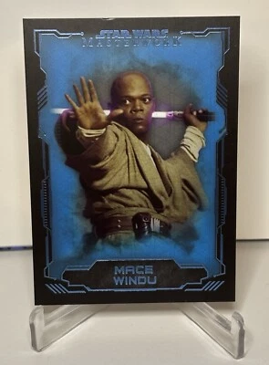 2016 STAR WARS TOPPS MASTERWORK - MACE WINDU BLUE PARALLEL 31 *Read* - Image 1 of 2
