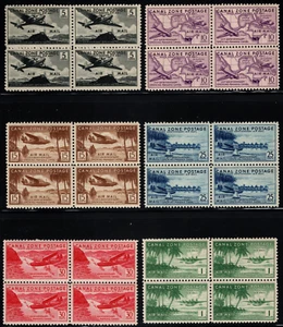 Canal Zone Stamps Scott #C15 - C20 Blocks Mint NH VF- 25th Anniversary Airmails - Picture 1 of 1