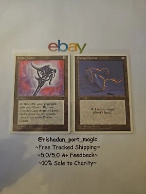 1x Feldon's Cane (Chronicles) & 1x Glasses Of Urza (4th Ed) LP MTG - Image 1 of 2